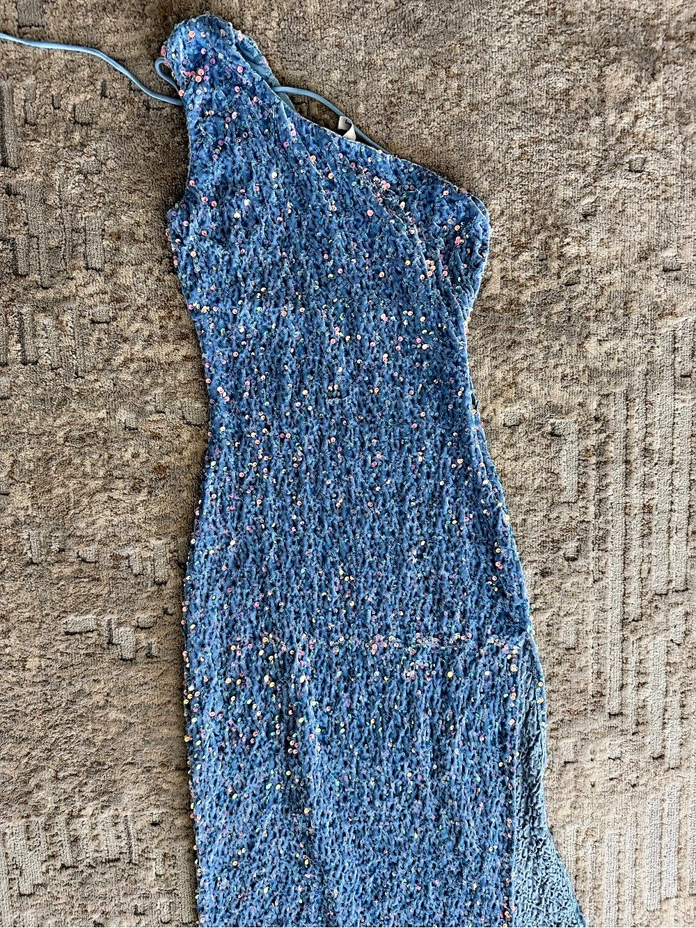 Lucy in the sky Blue Sequin Mini Dress Like New